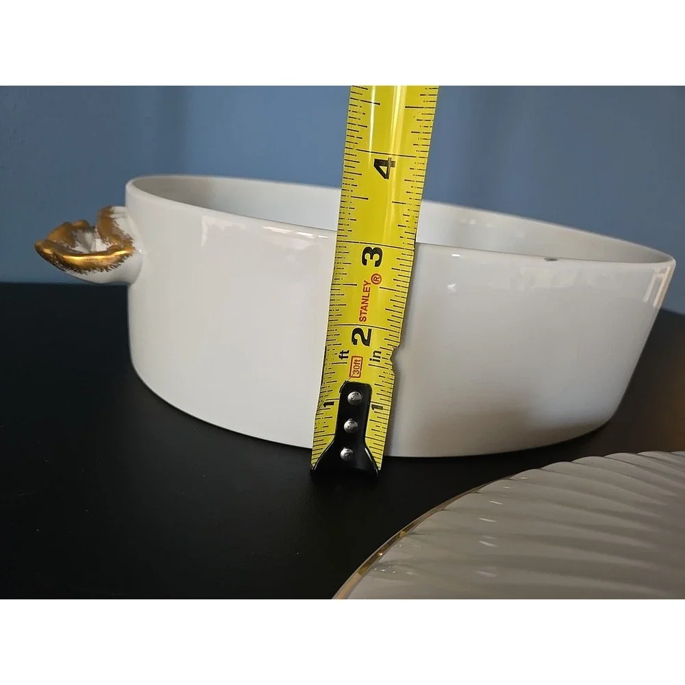 Vintage Porcelain Golden Heirloom - Oval Covered Casserole Oven To Table‎
